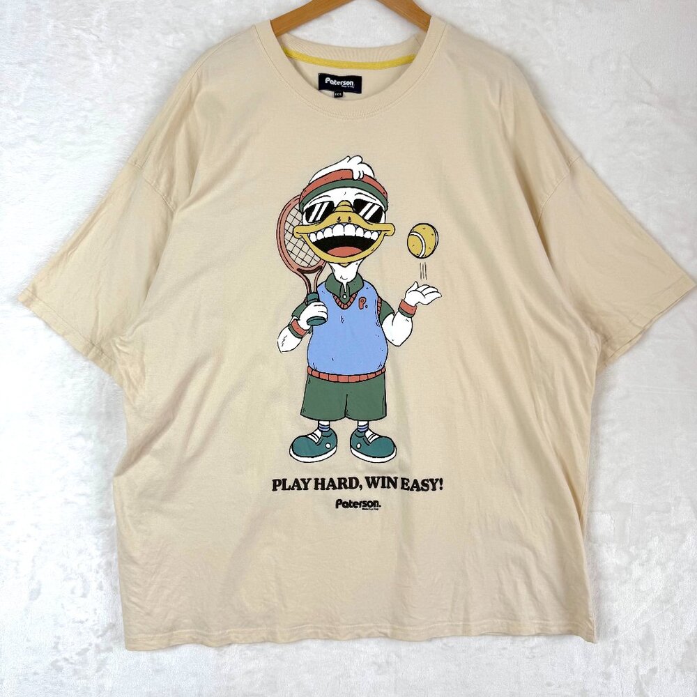 Paterson Play Hard Win Easy Tennis Graphic Crew Neck T-Shirt Mens XXXL 3XL